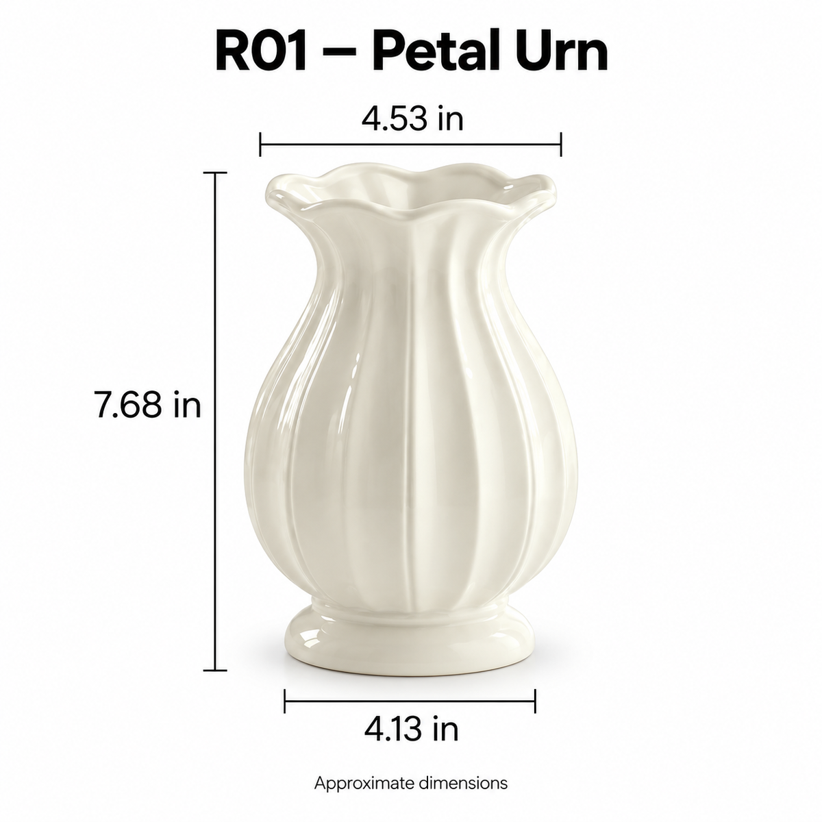 Cream White Ribbed Ceramic Vase – Four Classic Styles