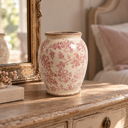 Vintage Style Floral Ceramic Vase – Four Botanical Designs