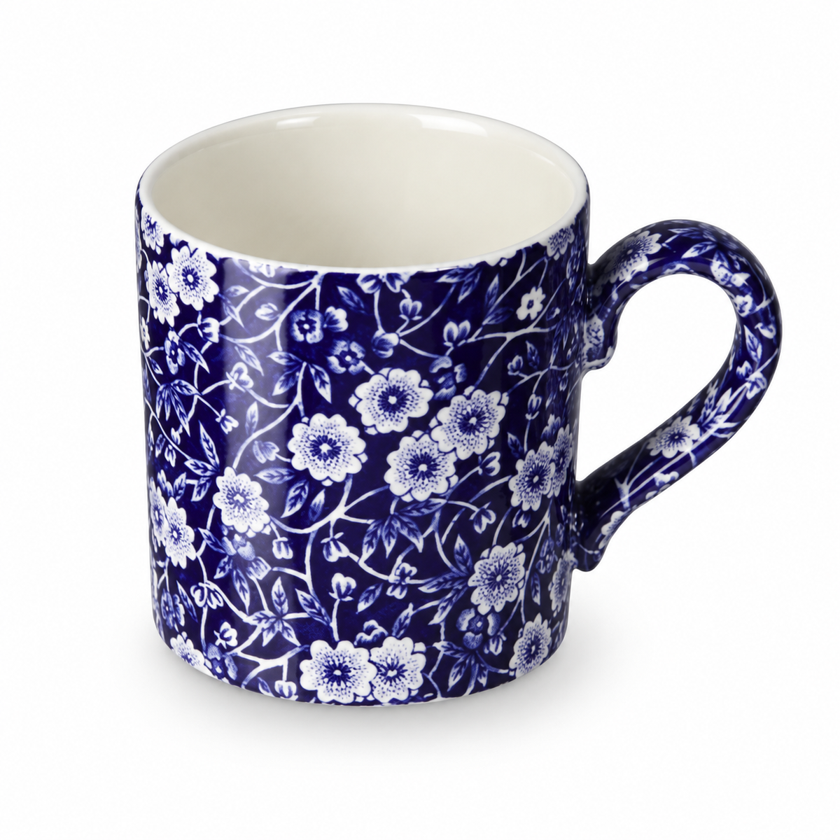 Midnight Bloom Blue & White Ceramic Mug