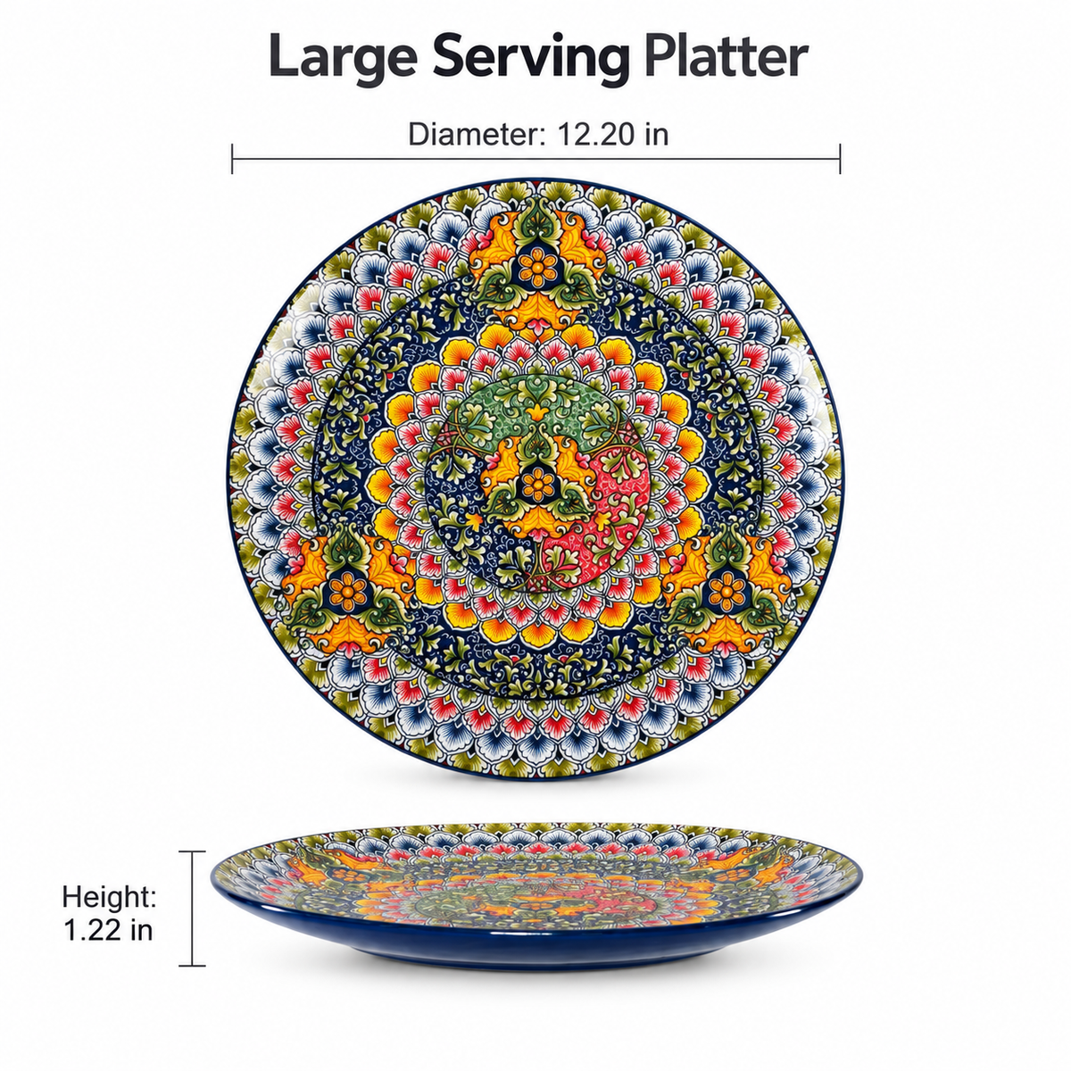 Colorful Floral Ceramic Tableware – Plates, Bowls, Platters & Teapot