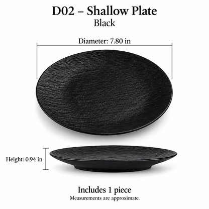 Rock Texture Ceramic Dinnerware Collection – Black & White