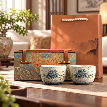 Botanical Ceramic Teacups – Single Cup or Set of 2