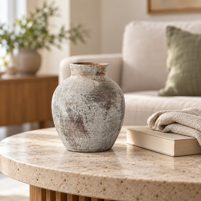 Rustic Ceramic Vase – Small Textured Accent Vase