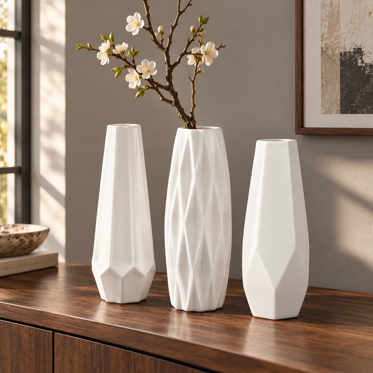 White Ceramic Vase – 15 Sculptural & Textured Styles