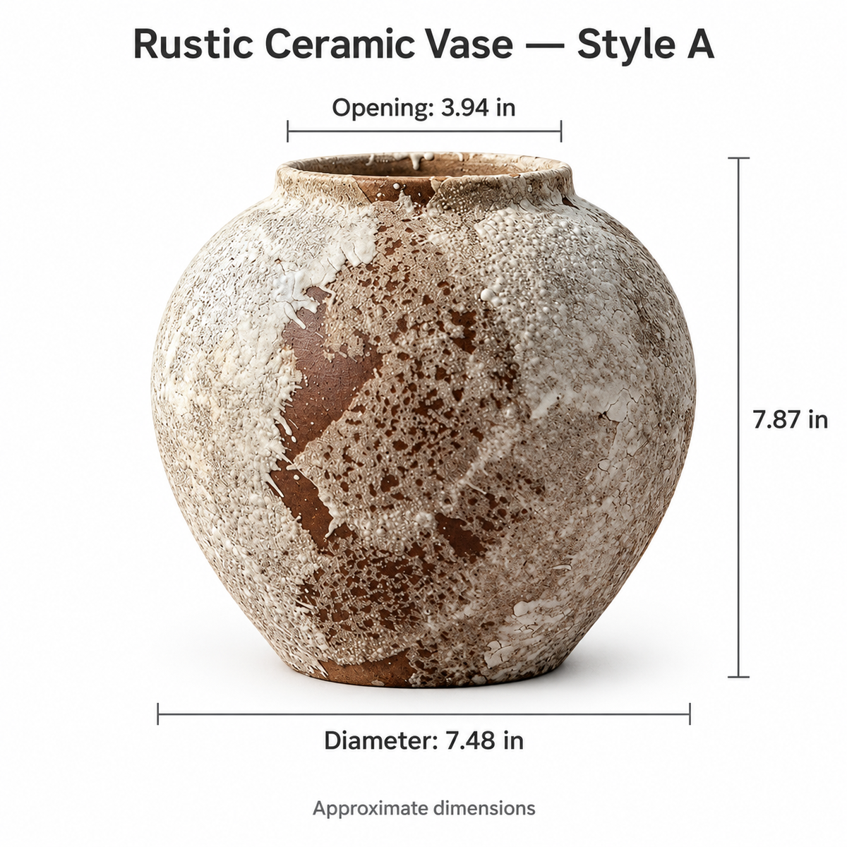 Rustic Textured Ceramic Vase – Individual Styles or Set of 3