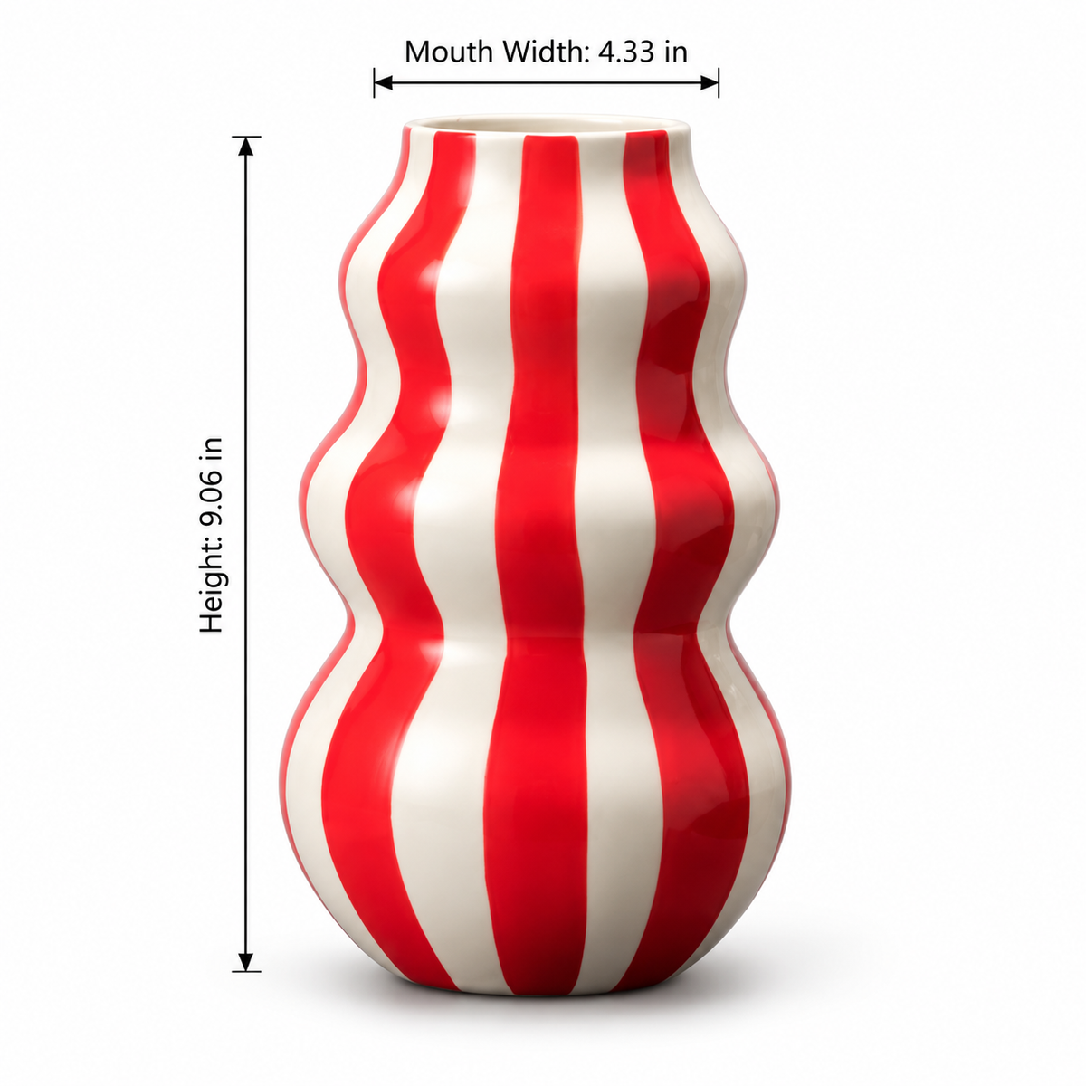 Striped Ceramic Wave Vase – Sculptural Home Décor