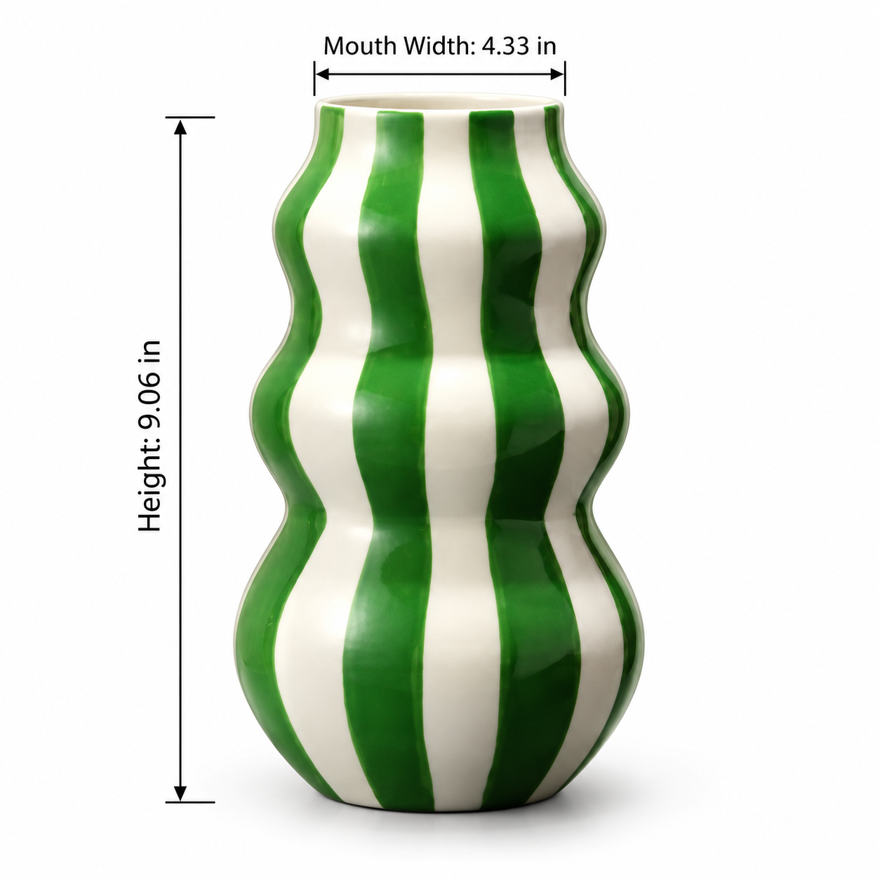 Striped Ceramic Wave Vase – Sculptural Home Décor