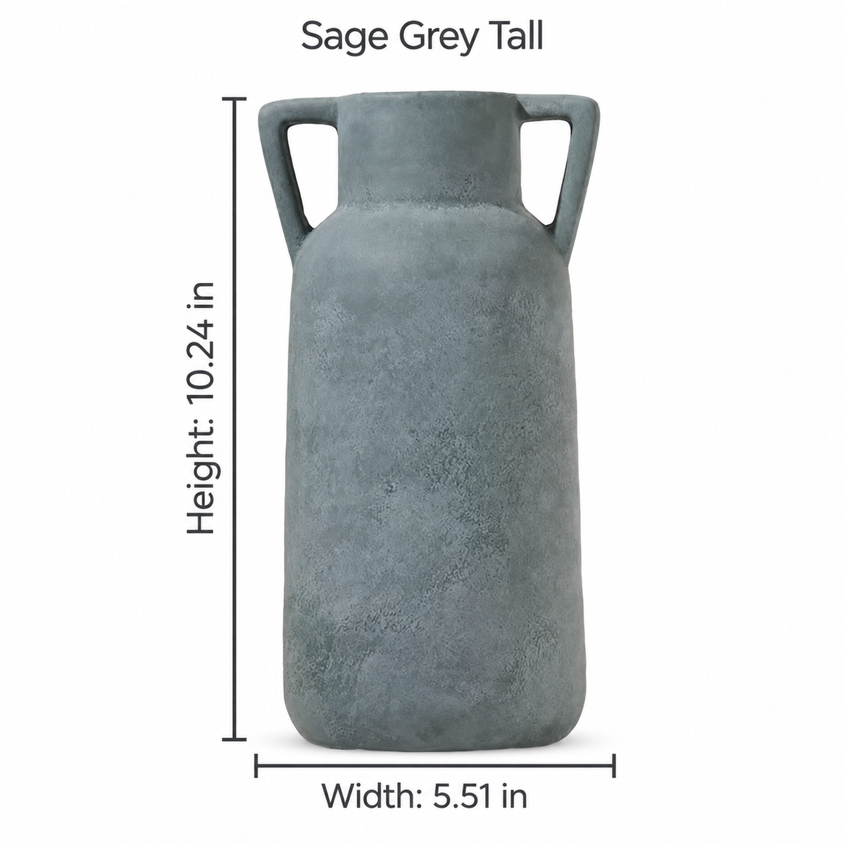 Warm Ivory Textured Ceramic Vase with Twin Handles
