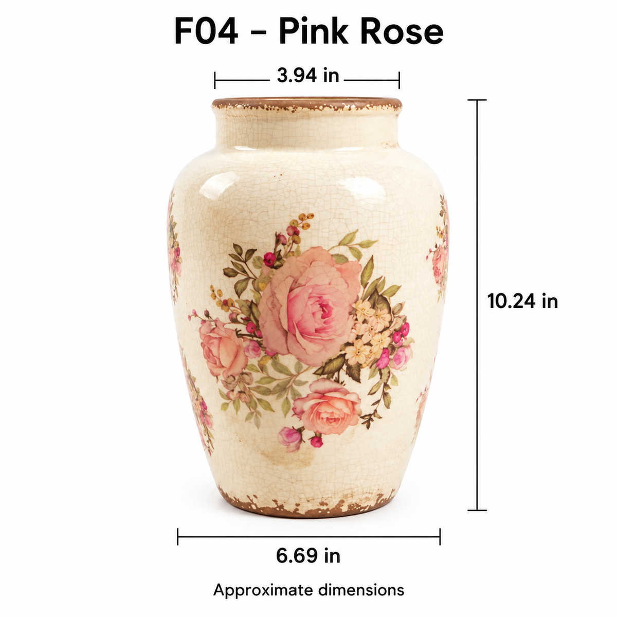 Vintage Style Floral Ceramic Vase – Four Botanical Designs