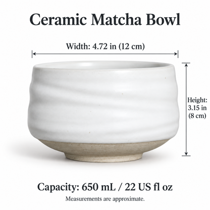 Ceramic Matcha Bowl – 650 mL | Bowl Only or 4-Piece Set