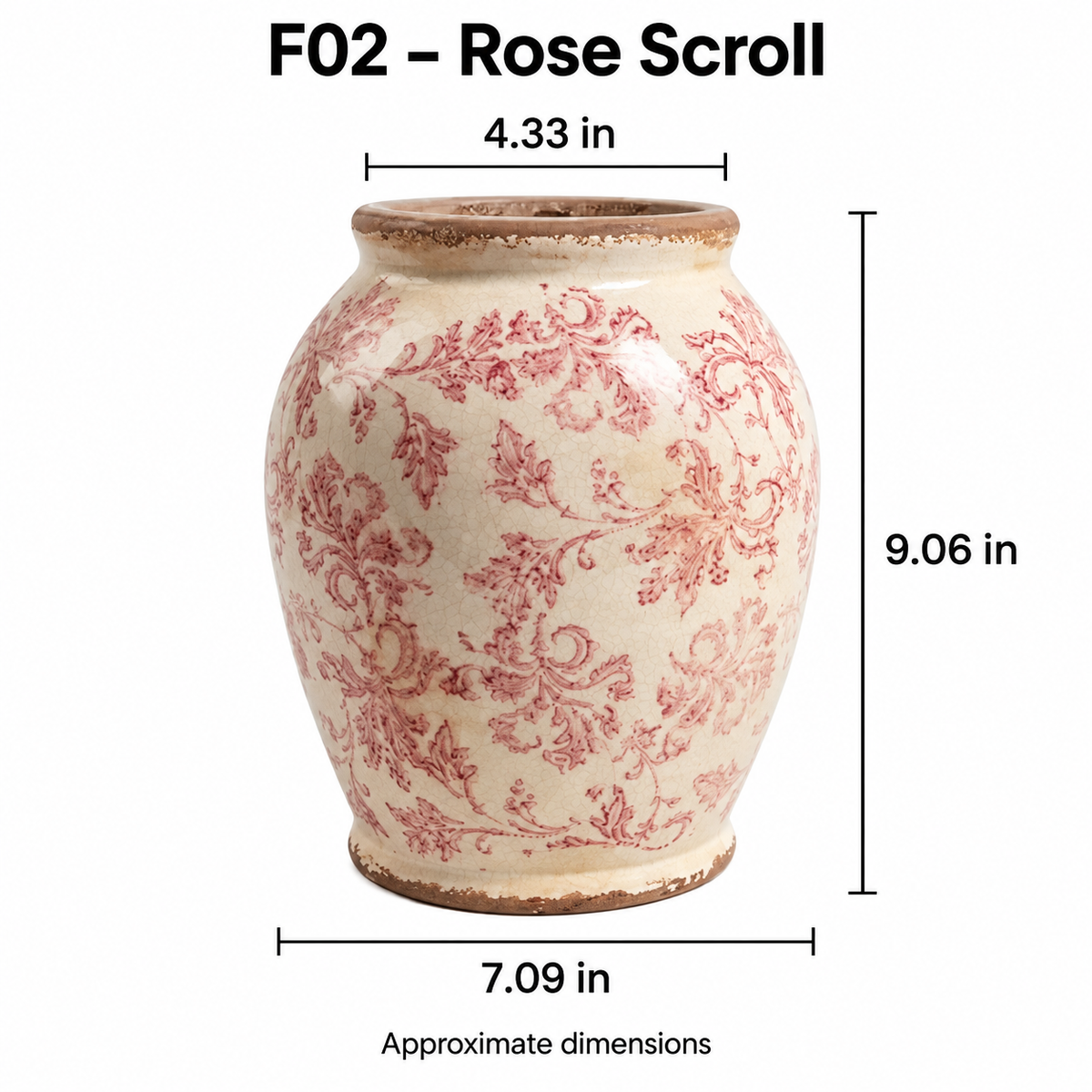 Vintage Style Floral Ceramic Vase – Four Botanical Designs