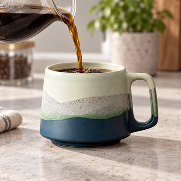 Blue & Sage Ceramic Coffee Mug – 350 ml