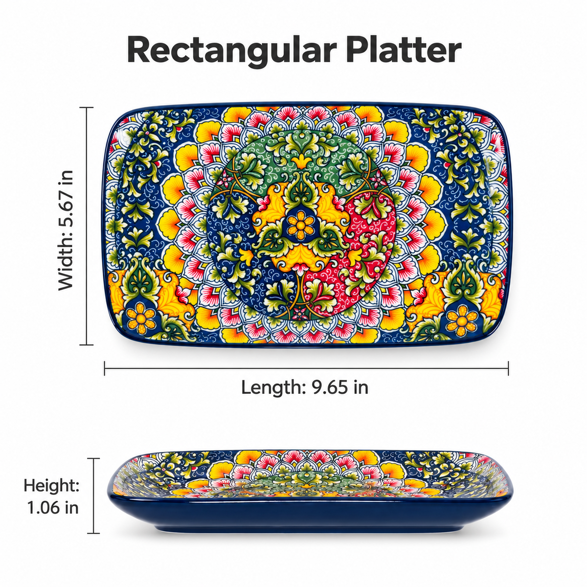 Colorful Floral Ceramic Tableware – Plates, Bowls, Platters & Teapot