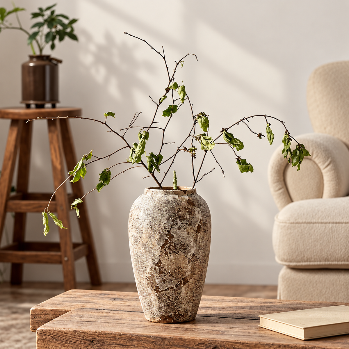 Rustic Textured Ceramic Vase – Individual Styles or Set of 3