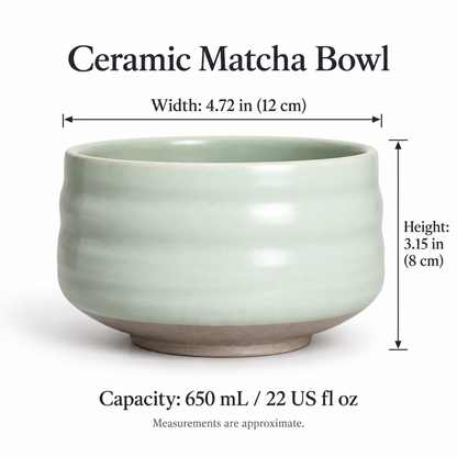 Ceramic Matcha Bowl – 650 mL | Bowl Only or 4-Piece Set